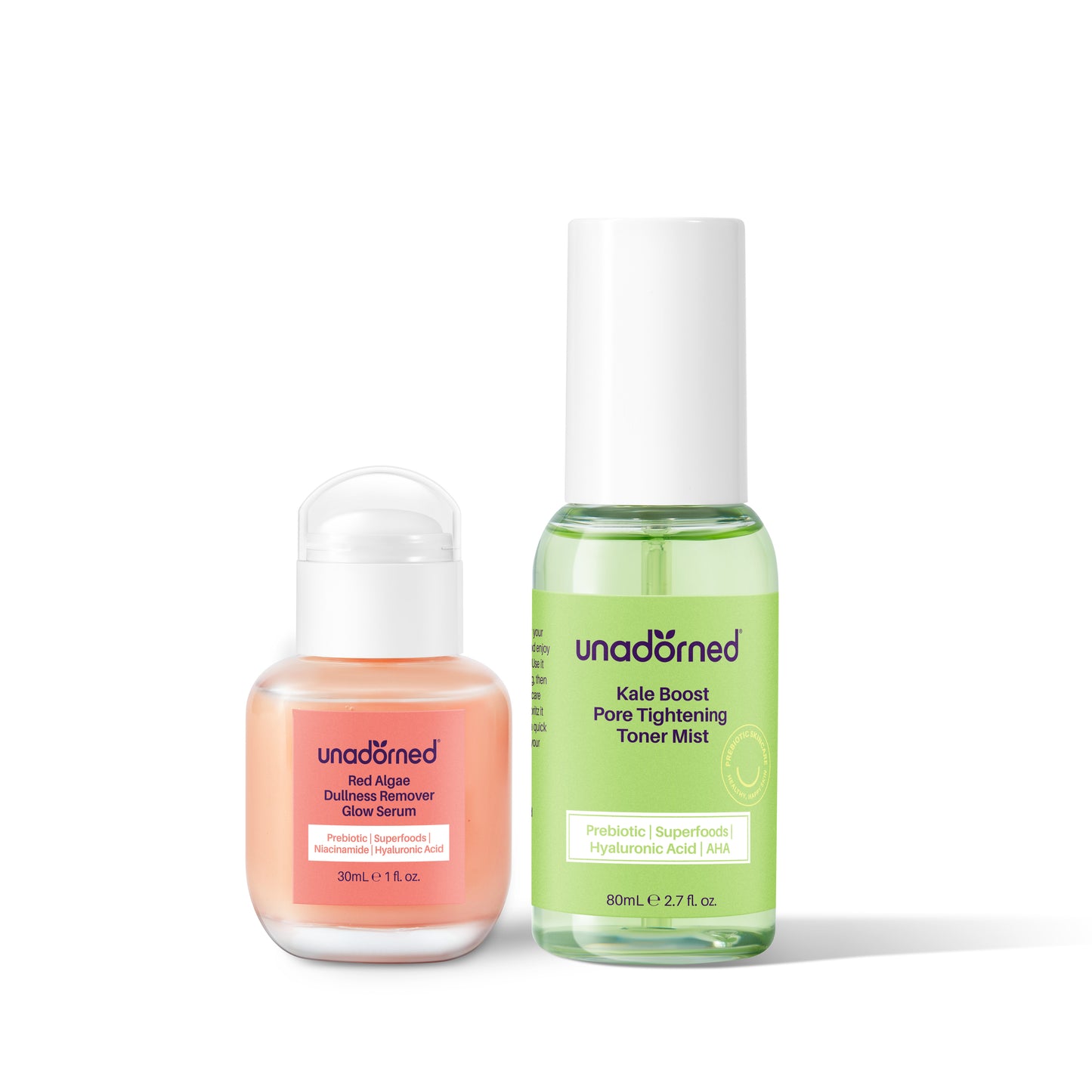 Tone, tighten, and glow. Kale extract refines pores while red algae brightens – a prebiotic-powered daily skincare essential.