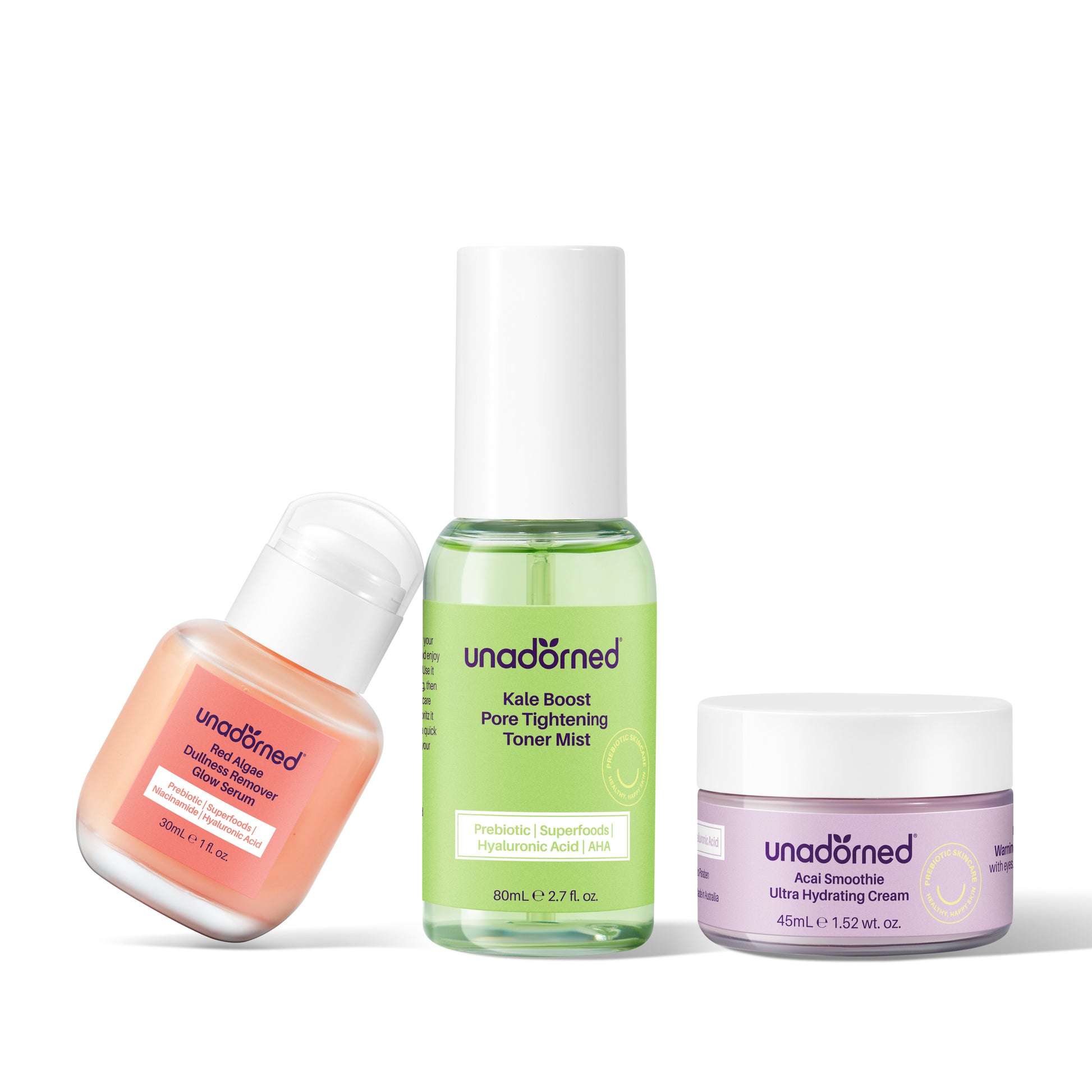 Everyday Skin Smoothie Trio. Superfood Skincare Routine-Unadorned