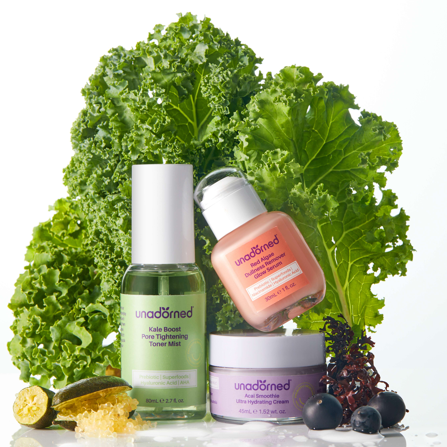 Everyday Skin Smoothie Trio. Superfood Skincare Routine-Unadorned
